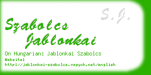 szabolcs jablonkai business card